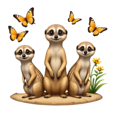 Meerkats and butterflies  sticker