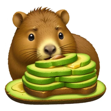 Capybara eating avocado toastc sticker