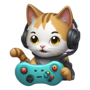 A cat play video games sticker
