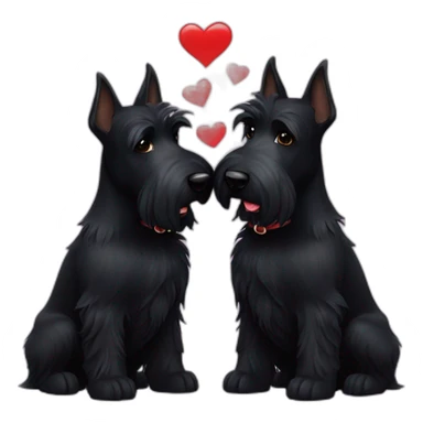 Two black Scottish terrier kissing sticker