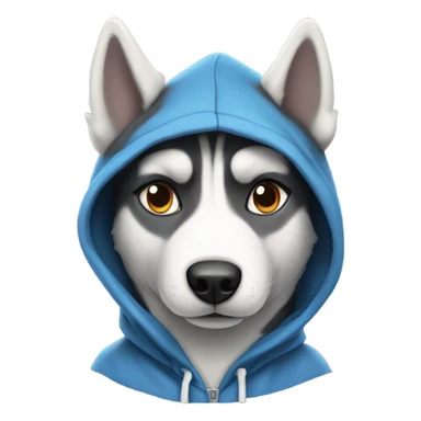 Husky wearing a hoodie  sticker