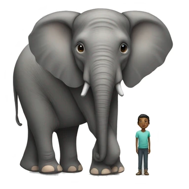 elephant and human together sticker