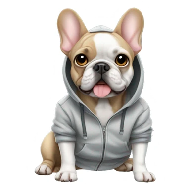 French bulldog wearing a hoodie sticker