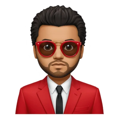 the weekend in red suit and sunglasses sticker