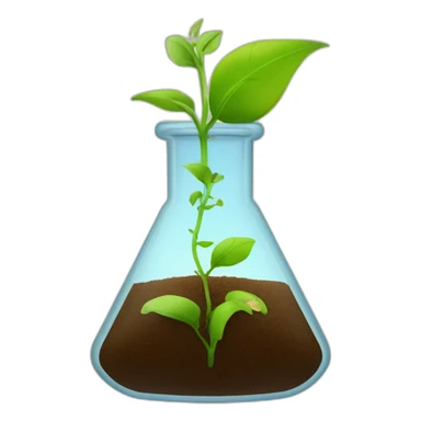 Erlenmeyer flask with plant growing out of it sticker