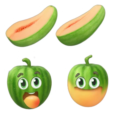 Cucumber in a peach with a splash of water sticker