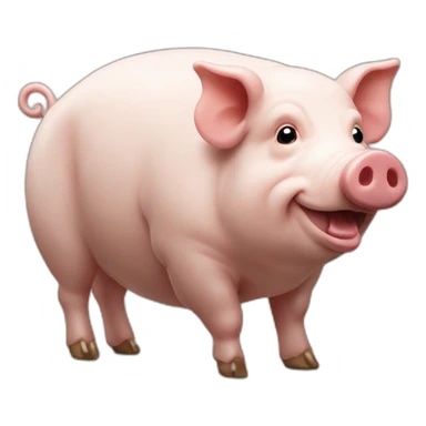 Cochon buvant une bière sticker