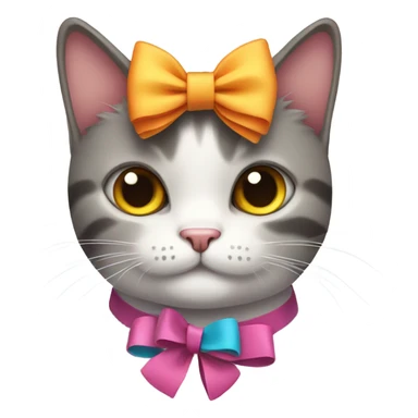Cat wearing a bow sticker
