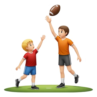 Little person throwing football to tall person  sticker