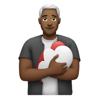 Father holds his heart in his arm sticker