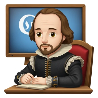 Shakespeare very faithful to original portrait with a computer screen sticker
