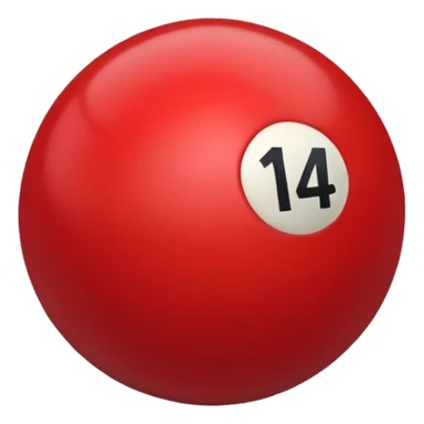 The number 14 on a red pool ball sticker