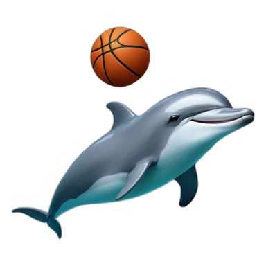 Dolphin with basketball and notice that says "Cherno more Odesos" in front of the dolphin and the ball sticker