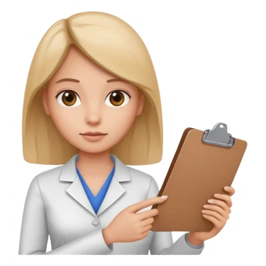 women with clipboard pressed sticker