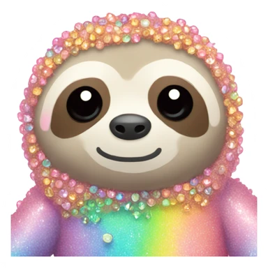 Kawaii rainbow pastel bedazzled sloth sticker