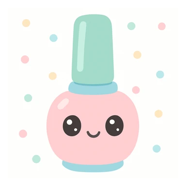 cute and rounded nail polish bottle illustration sticker