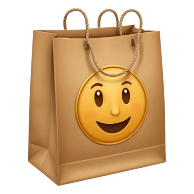 Large paper bag with a logo and thick string handles. sticker