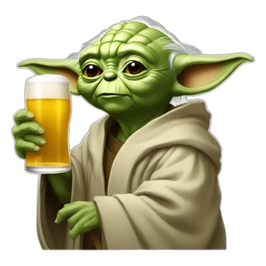 Yoda qui boit une bière sticker