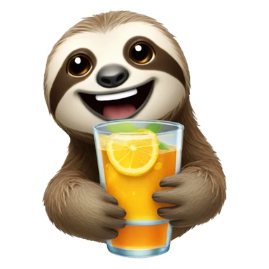 happy sloth with spritz sticker