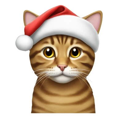 tabby cat with a santa hat on sticker