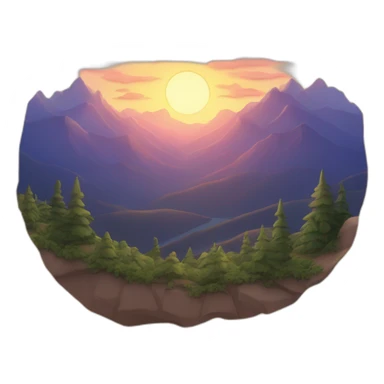 the sun setting behindکیر the mountains sticker