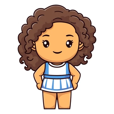 attractive Greek woman with long curly dark brown hair and light skin sticker