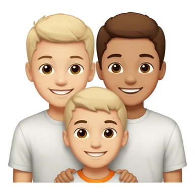 three boys smile sticker