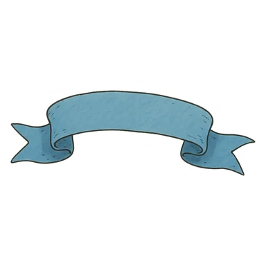 blue ribbon in ghibli style sticker