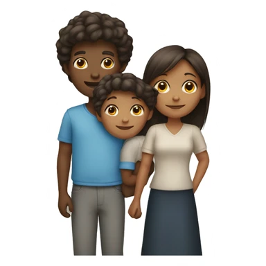 family with one girl and one boy sticker
