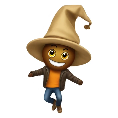 silly bean dancing on a hat sticker