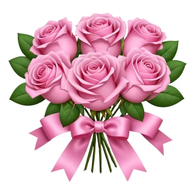 pink rose bouquet with pink ribbons  sticker