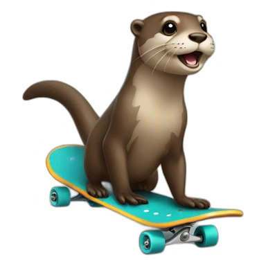 Otter on skateboard sticker