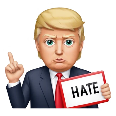 Donald trump holding a sign saying I hate women sticker