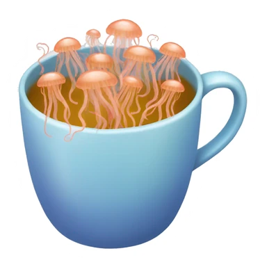 A cup full of small jellyfish  sticker