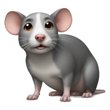 a rat with a face of a dog sticker
