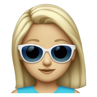 Little white girl with blue sunglasses sticker