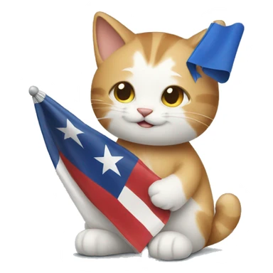 cat hugging texas flag sticker