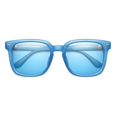 sky-blue square glasses, slightly thick frame, glossy surface,Only glasses. sticker
