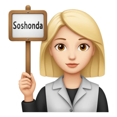 women with a sign with "Sosholondas" on it sticker