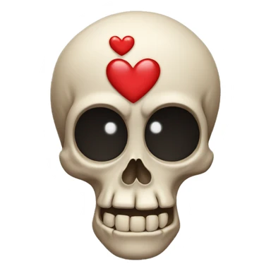 Crying skull with heart-eyes sticker