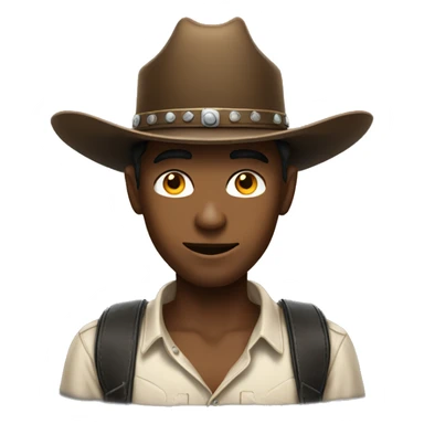 cowboy hat boy portrait sticker