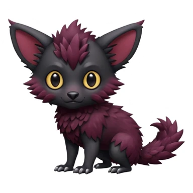 Cute cool realistic black Trico-hybrid-creature dark burgundy (full body) sticker