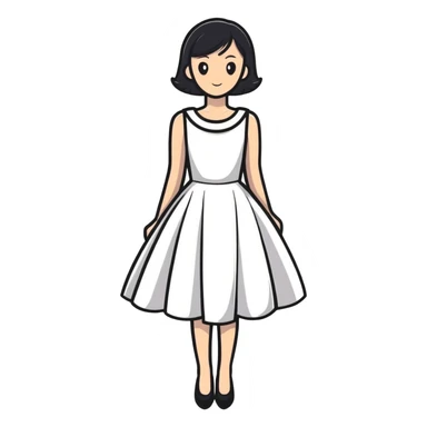 fashionable dress design sticker