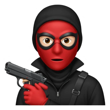 robber with a red mask sticker