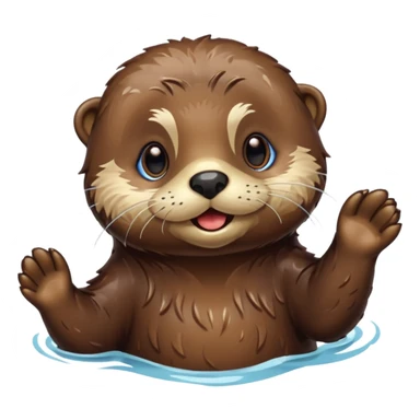 awake sea otter sticker