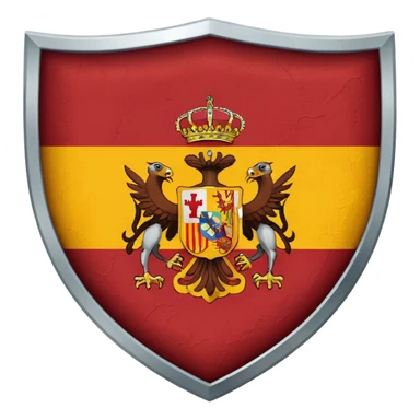 Bandera de españa tricolor actual con un águila marrón en el escudo sticker