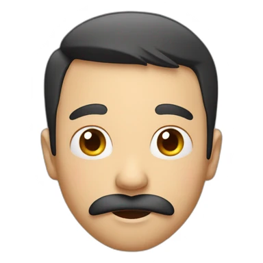 Asian man with moustache look's surprised sticker