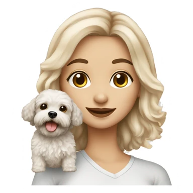 Girl with dog maltipoo  sticker