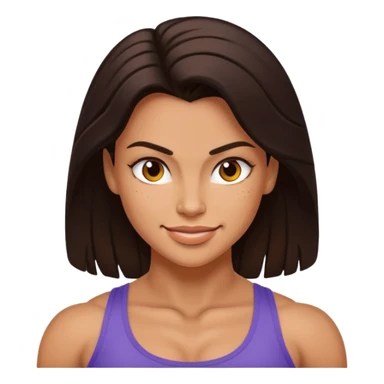 smirking muscular woman  sticker