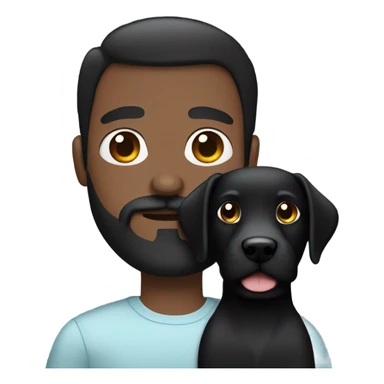 Blue eyes Dark hair man beard and mustache holding black Labrador  sticker
